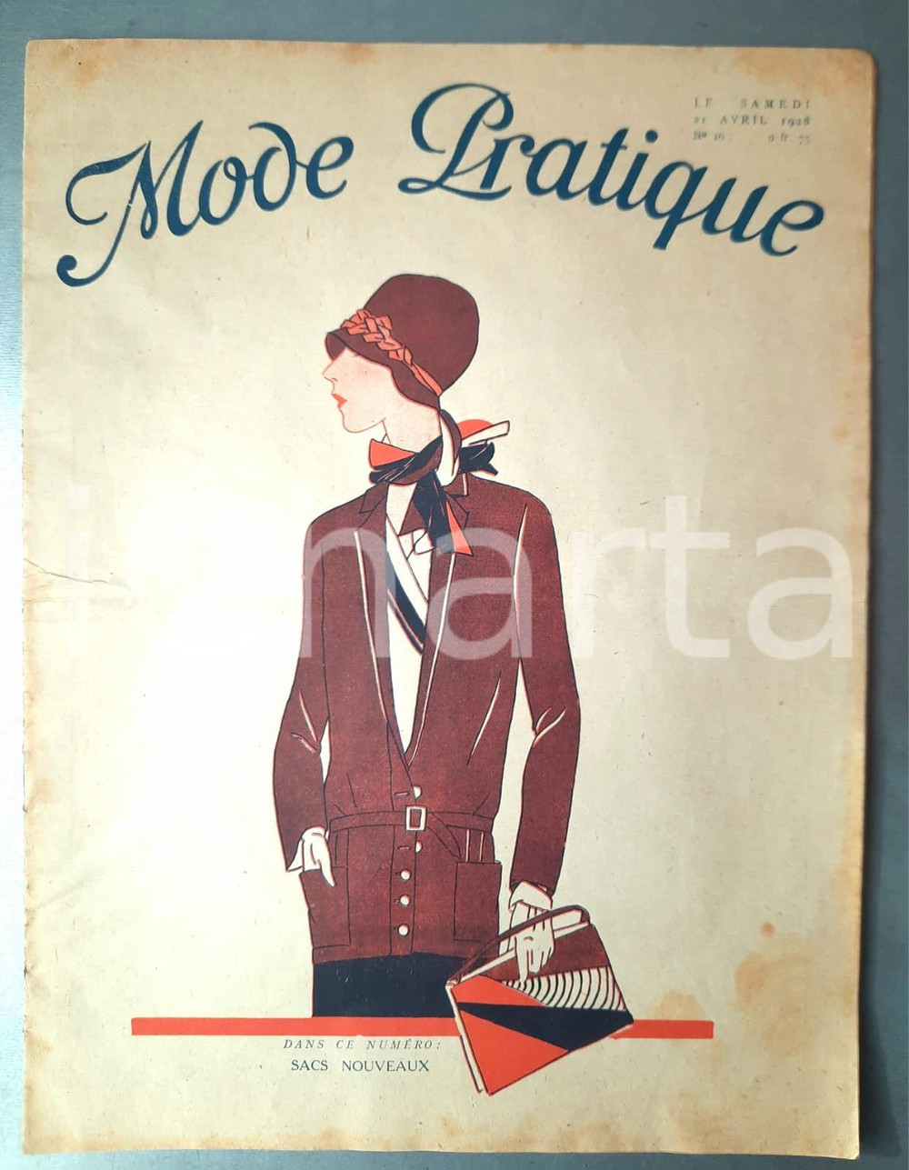 Giornale, rivista storica Avril 1928 PARIS MODE PRATIQUE Journal femme et maison n°16 Sacs nouveaux 1