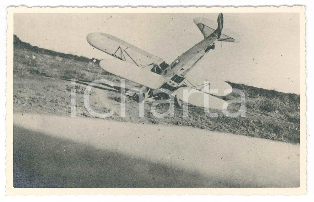 Fotografia d epoca originale 1936 AOI ETIOPIA NEGHELLI Aereo IMAM Ro.37 Gastone PISONI abbattuto FOTO RARA 1