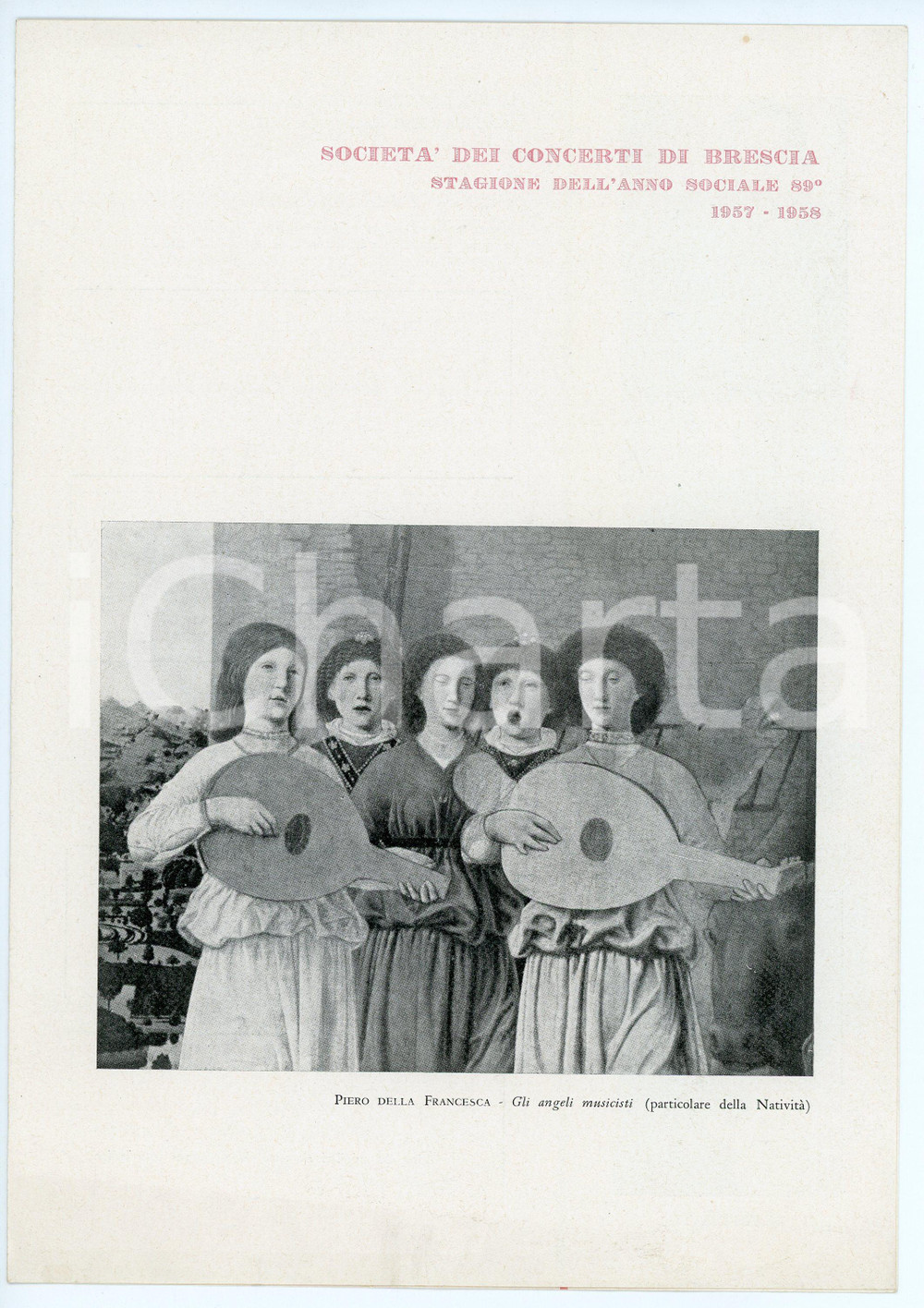 Oggetto da collezione cartaceo 1957 BRESCIA Società dei concerti  Programma della stagione 19571958 1