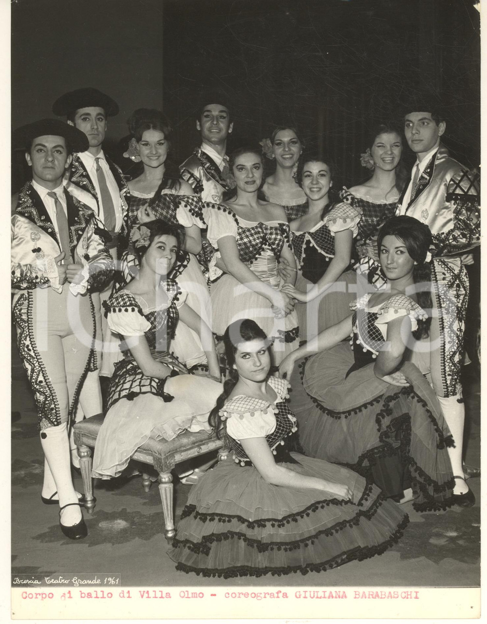 Fotografia d epoca originale 1961 BRESCIA Teatro Grande  Corpo di ballo di VILLA OLMO coreografa BARABASCHI 1