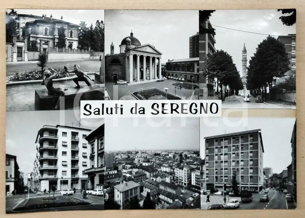1960 ca SEREGNO Vedutine negozio OLIVETTI Bozzetto preparatorio cartolina 30x21 Bozzetto preparatorio per cartolina postale.Collage su cartoncino flessibile.  FAIR/discreto Lievi gualciture FORMATO: 45x31 cm originale e autentica 1
