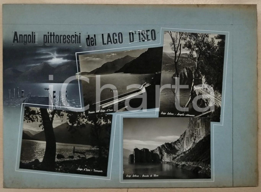 1960 ca LAGO D'ISEO Angoli pittoreschi - Bozzetto preparatorio cartolina 30x21 Bozzetto preparatorio per cartolina postale.Collage su cartoncino rigido, con disegno originale.  FAIR/discreto Lievi gualciture. ingialliture ai margini FORMATO: 43x31 cm originale e autentica 1