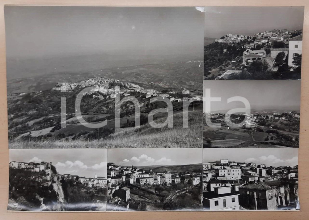 1955 ca BASELICE (BN) Vedutine del paese - Bozzetto preparatorio cartolina 45x31 Bozzetto preparatorio per cartolina postale.Collage su cartoncino flessibile.  FAIR/discreto Lievi gualciture agli angoli FORMATO: 45x31 cm originale e autentica 1