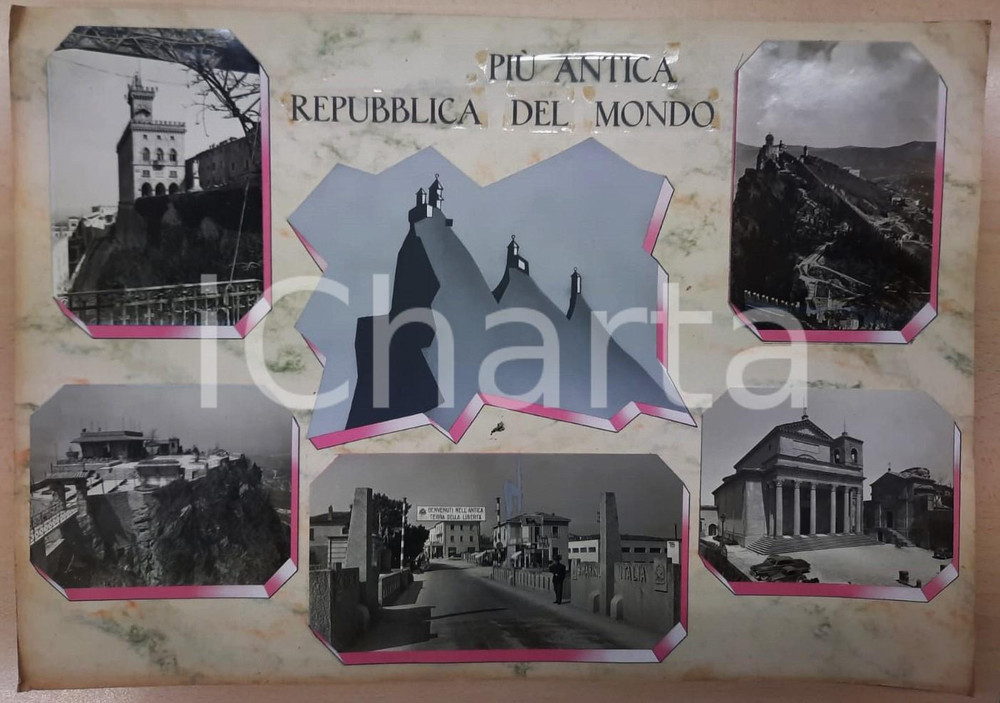 Stampa, bozzetto originale 1955 ca REPUBBLICA DI SAN MARINO Vedutine  Bozzetto preparatorio cartolina 1