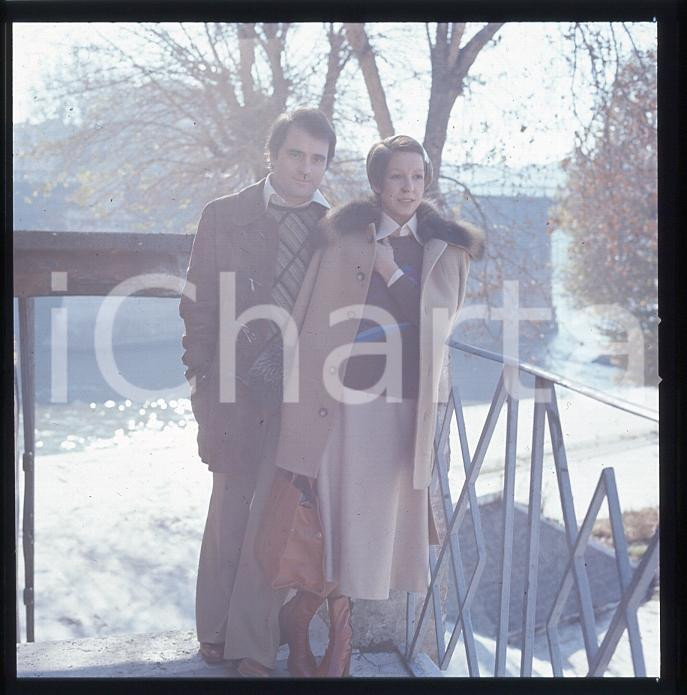 Fotografia d epoca originale 1970ca I VIANELLA Wilma GOICH Edoardo VIANELLO ritratto DIAPOSITIVA ORIGINALE 1