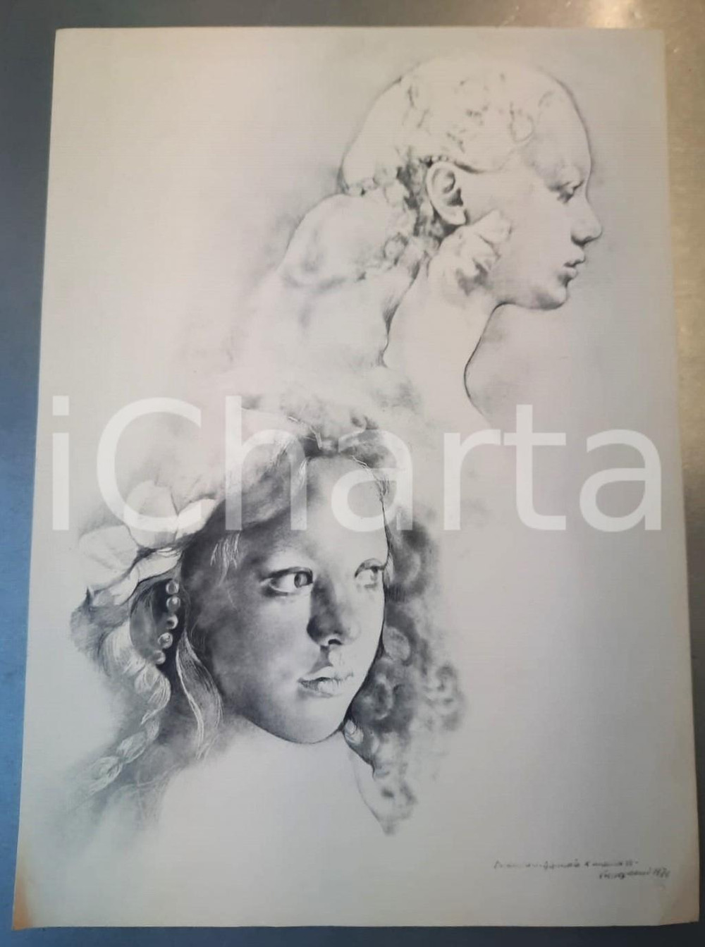 1976 Artista Renzo VESPIGNANI - Decameron - Giornata X novella VI *Stampa Stampa originale, realizzata per l'illustrazione del Decameron a cura dell'editore Domus.  FAIR/discreto lievi piegature angolari FORMATO: 28x39 cm originale e autentica 1