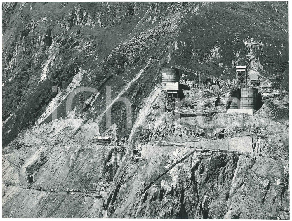 Fotografia d epoca originale 1963 LAI DA CURNERA SVIZZERA Costruzione della diga  Cantiere Foto 17 1