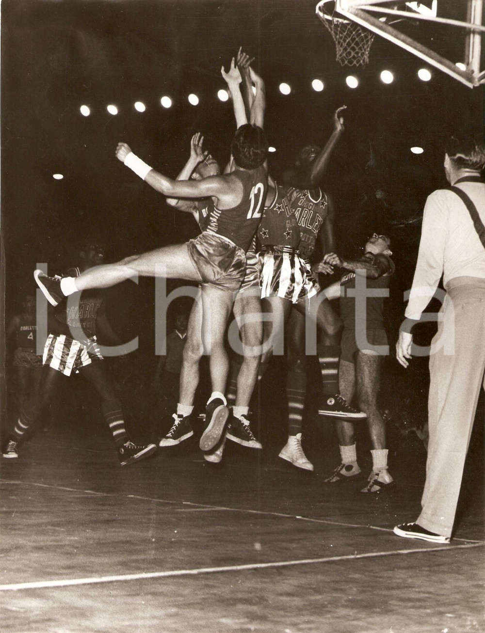 Fotografia d epoca originale 1952 MILANO OLIMPIA Borletti vs HARLEM GLOBETROTTERS  Foto 4 1