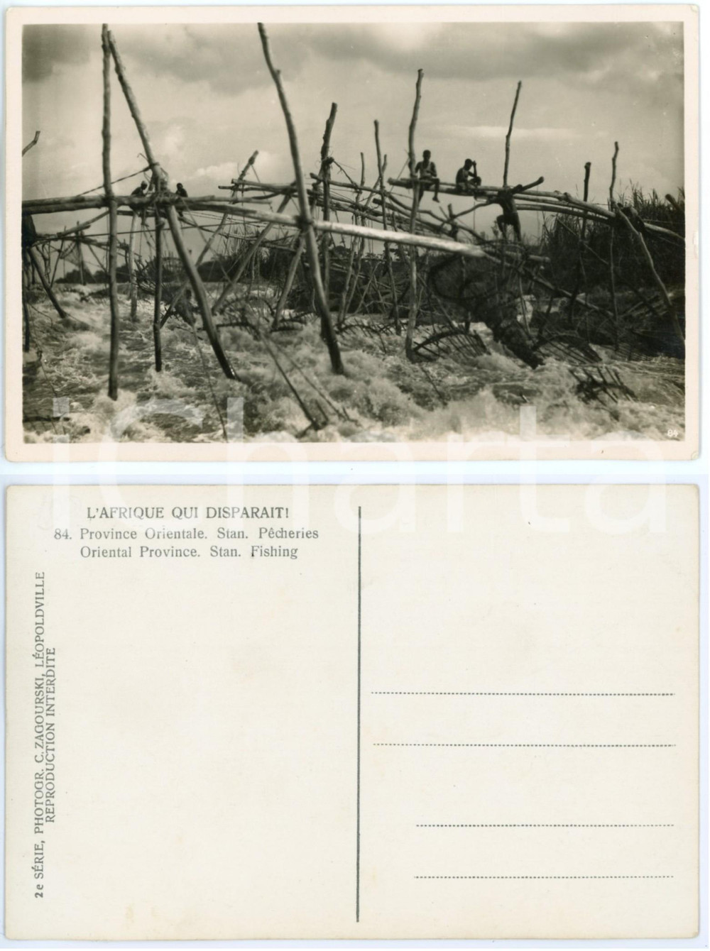Cartolina originale da collezione 1930 ca C. ZAGOURSKI «L Afrique qui disparaît» Stan  Pécheries  n.84 1