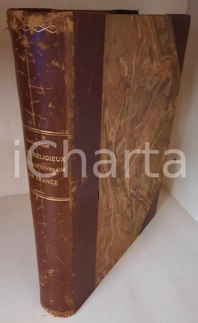 1925 Emile MALE L'art religieux de la fin du Moyen Age en France *Ed. COLIN Legatura editoriale con copertina rigida, titoli dorati al dorso.3^ Edizione, illustrata con 265 incisioni.EDITORE: Paris - Librairie Armand Colin PAGINE: 512 FAIR/discreto buone condizioni interne, ma abrasioni evidenti in copertina; qualche lieve difetto alla legatura dei fascicoli FORMATO: 22x28 cm originale e autentica 1