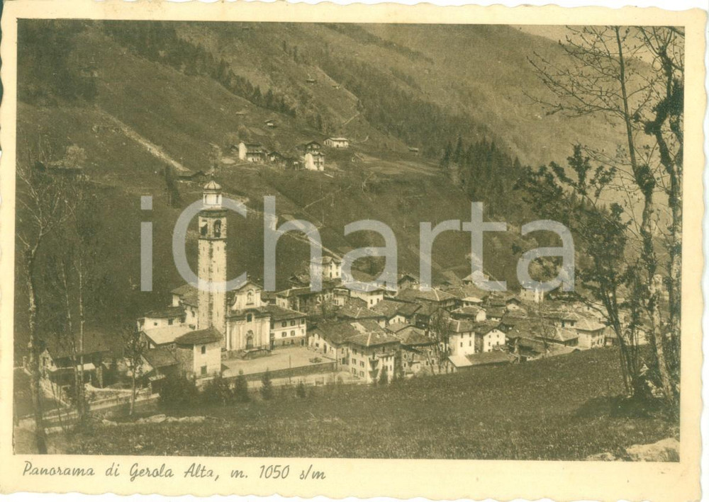 Cartolina originale da collezione 1939 GEROLA ALTA SO Panorama del paese con la chiesa Cartolina postale 3 1