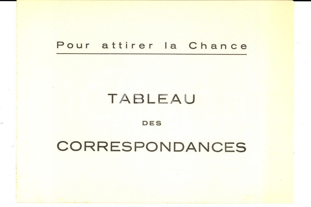 Documento originale, autentico 1960 ca FRANCE HOROSCOPE Tableau correspondances pour la chance Brochure 1 1