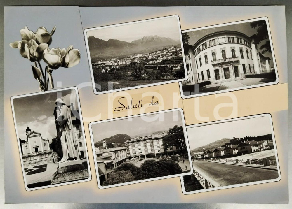 Stampa, bozzetto originale 1960 ca GIRIFALCO Vedutine del paese  Bozzetto preparatorio cartolina 1
