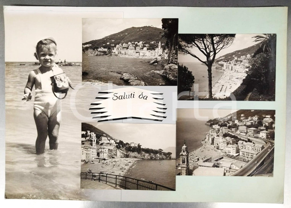 Stampa, bozzetto originale 1955 ca SORI Vedutine con bambino  Bozzetto preparatorio cartolina 1