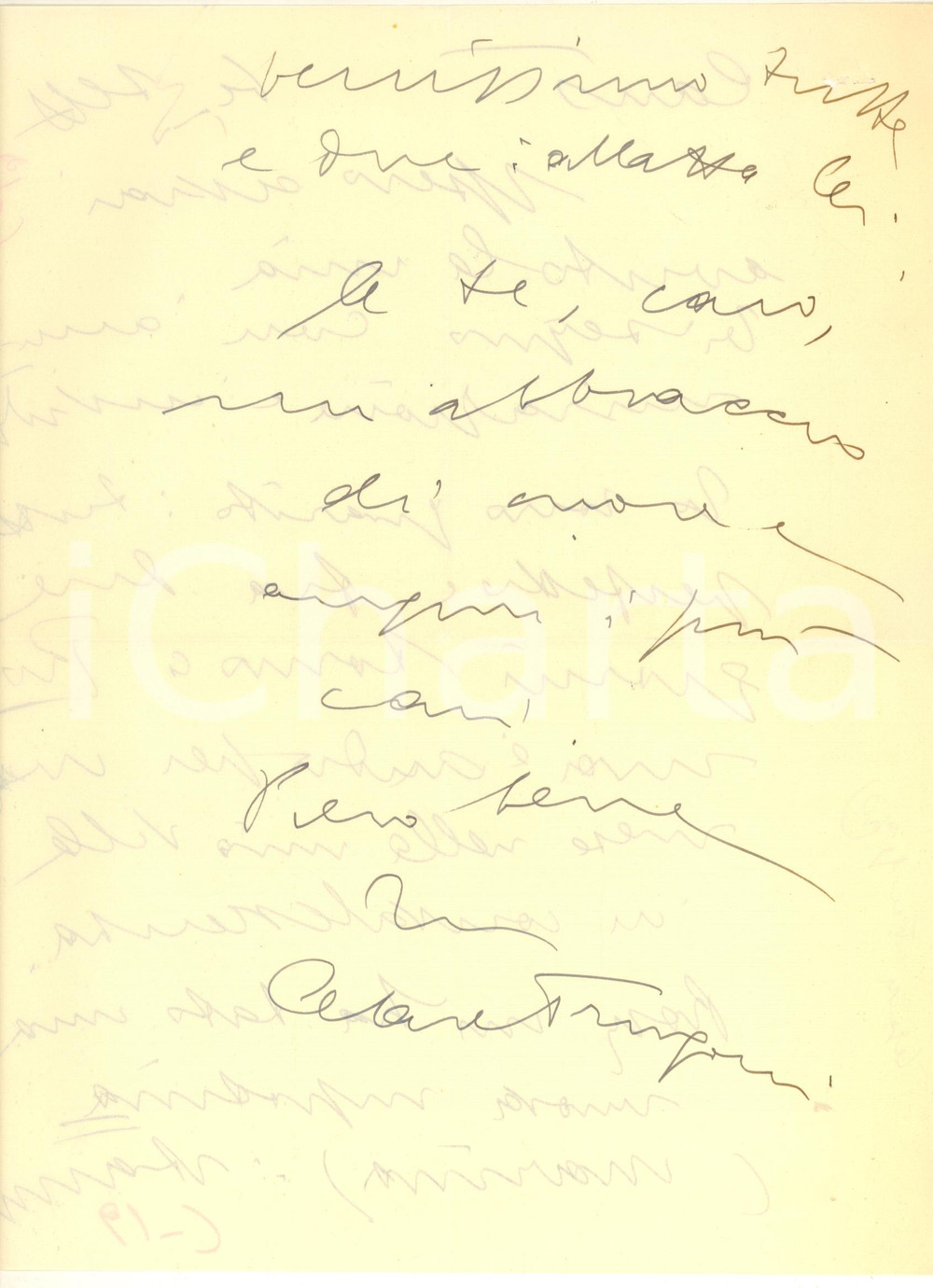 Autografo originale 1942 MILANO Lettera Cesare FRUGONI guarito e in partenza per Roma AUTOGRAFO 1
