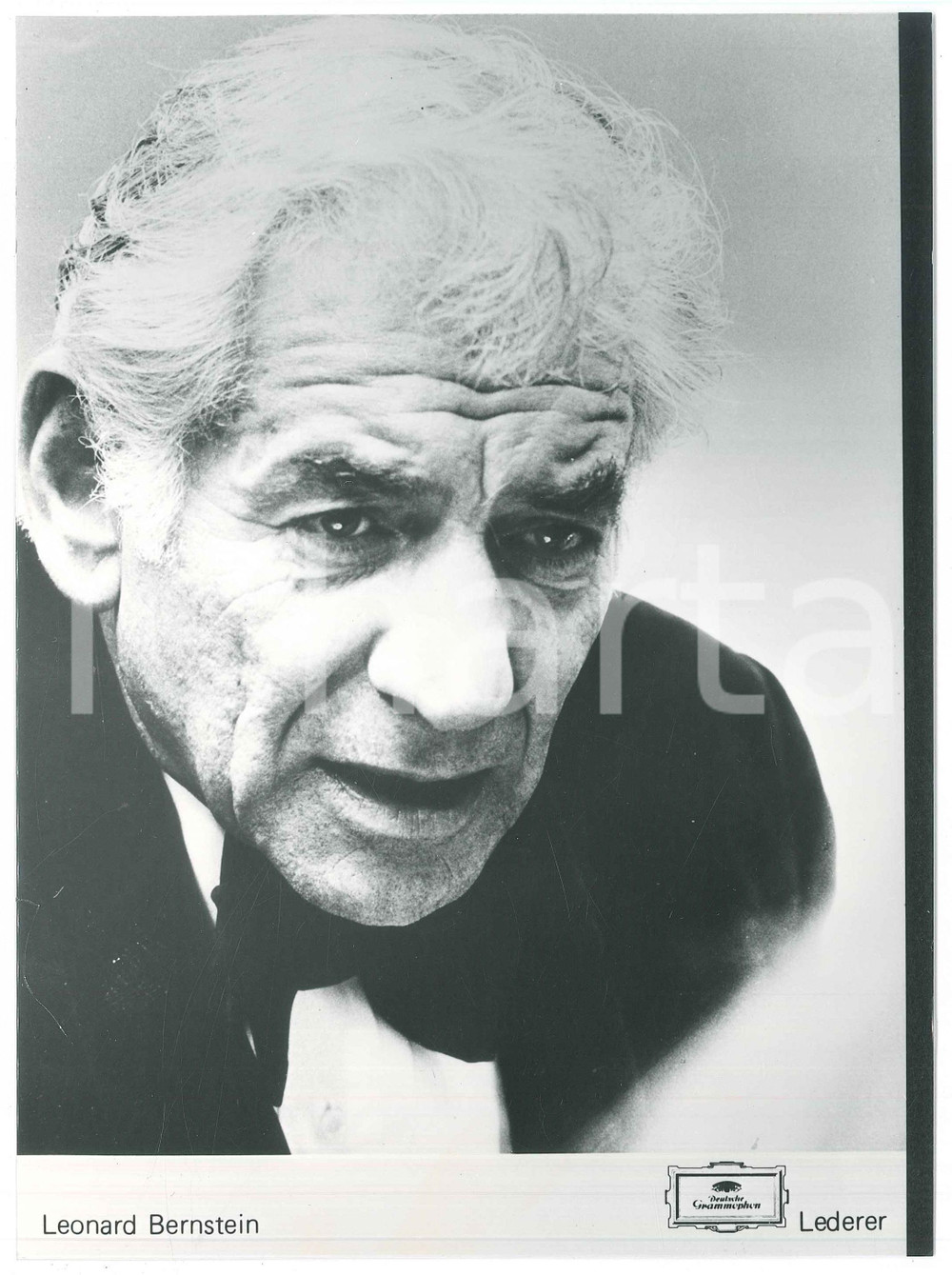 1980 ca MUSICA Leonard BERNSTEIN - Foto DEUTSCHE GRAMMOPHON (3) Fotografia d'epoca.EDITORE: Deutsche Grammophon  FAIR/discreto Lievi difetti di stampa FORMATO: 17x23 cm originale e autentica 1
