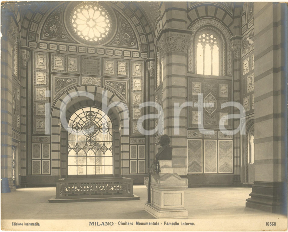Fotografia d epoca originale 1910 ca MILANO Cimitero Monumentale  Famedio interno Fotografia n. 10560 1