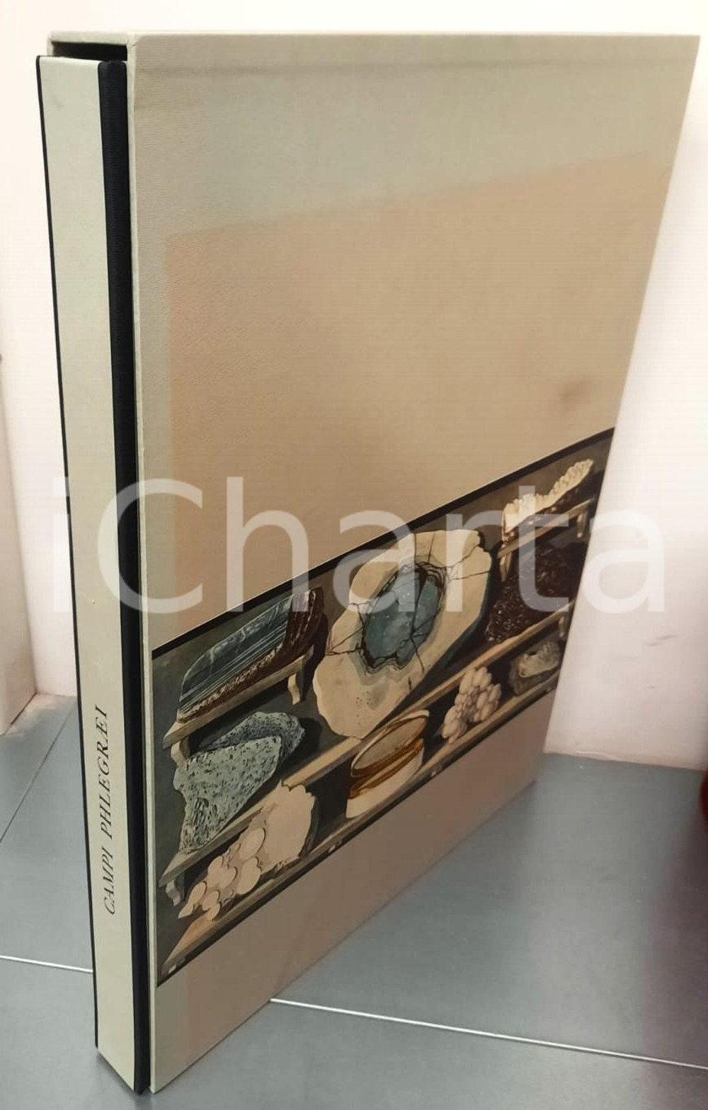 1962 Campi Phlegraei - Osservazioni sui vulcani delle Due Sicilie ^Il POLIFILO Volume in formato In-folio grande. A fogli sciolti con copertina e custodia rigida. Composto a mano e impresso su carta appositamente fabbricata dalle Cartiere Ventura da Luigi Maestri; tavole in fotolitografia di Annibale Belli.Titolo completo: "Osservazioni sui vulcani delle Due Sicilie comunicate da Sir William Hamilton e illustrate da Pietro Fabris 1776".EDITORE: Edizioni Il Polifilo - Milano PAGINE: 90 + 24 tavole GOOD/buono ma macchia e brunitura alla custodia FORMATO: 52x38 cm originale e autentica 1
