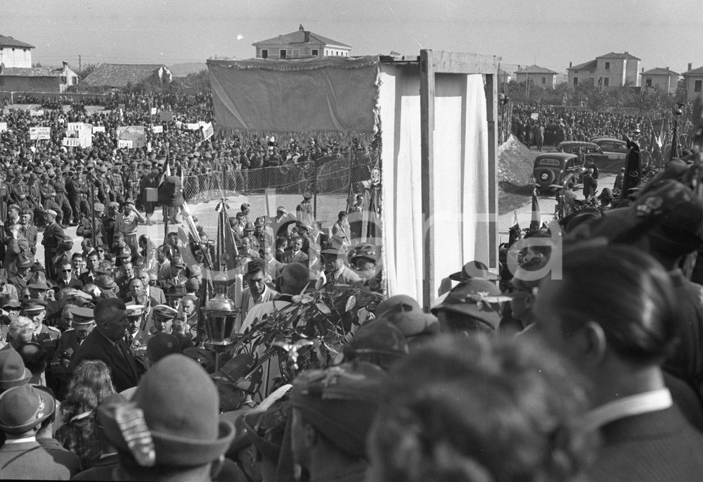 Fotografia d epoca originale 1948 BASSANO DEL GRAPPA Cerimonia d inaugurazione del ponte 1 NEGATIVO ORIGINALE 1