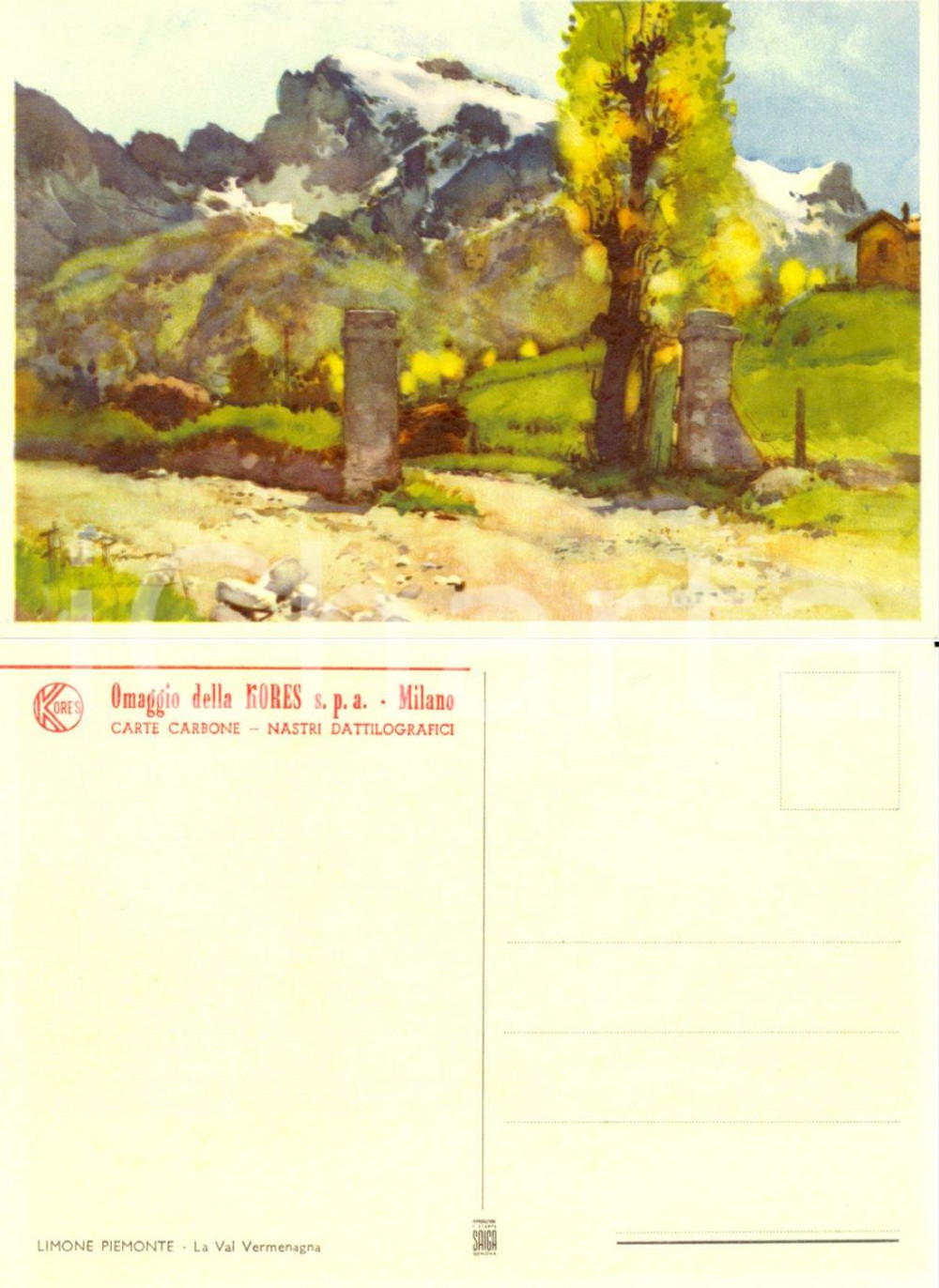 Cartolina originale da collezione 1950 ca LIMONE PIEMONTE (CN) VAL VERMENAGNA Cartolina KORES FG NV 1