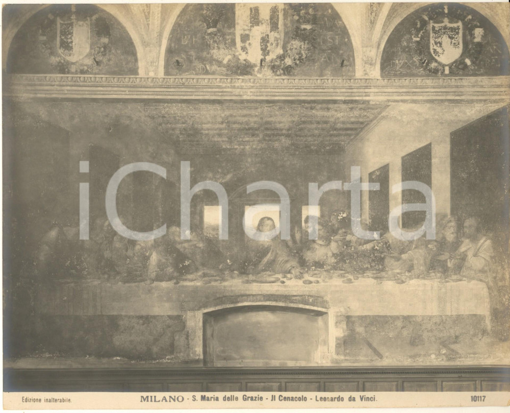 Fotografia d epoca originale 1910 ca MILANO S. Maria delle Grazie  Il Cenacolo  Leonardo da Vinci Foto 2 1