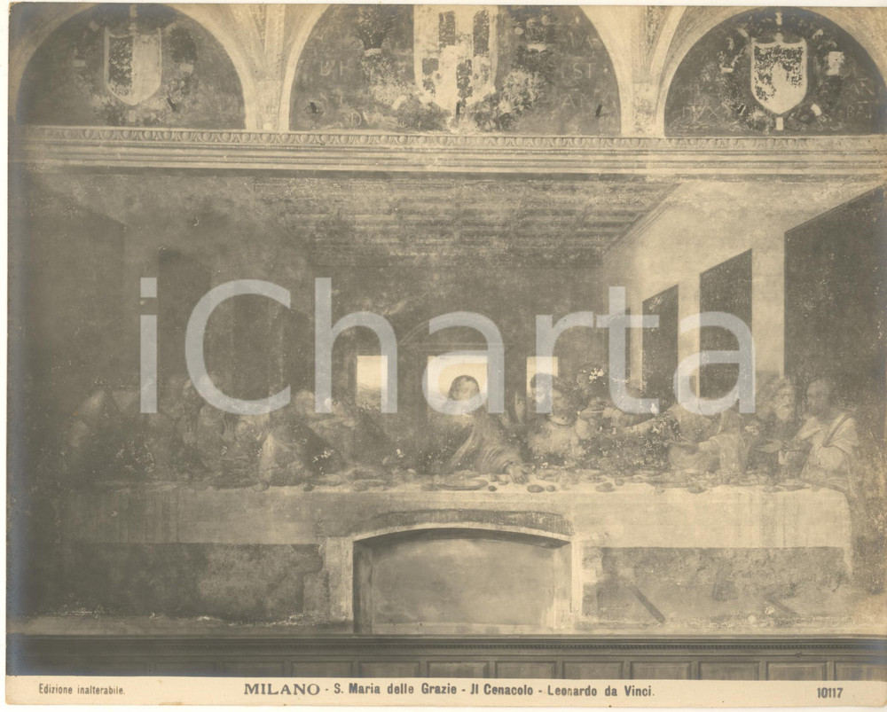 Fotografia d epoca originale 1910 ca MILANO S. Maria delle Grazie  Il Cenacolo  Leonardo da Vinci Foto 4 1