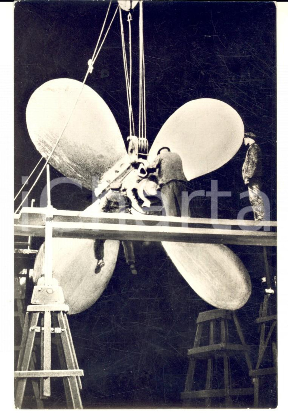 Cartolina originale da collezione 1910 ca HAMBURG AMERIKA LINIE D. Hamburg Eine der Antriebsschrauben Postcard 1