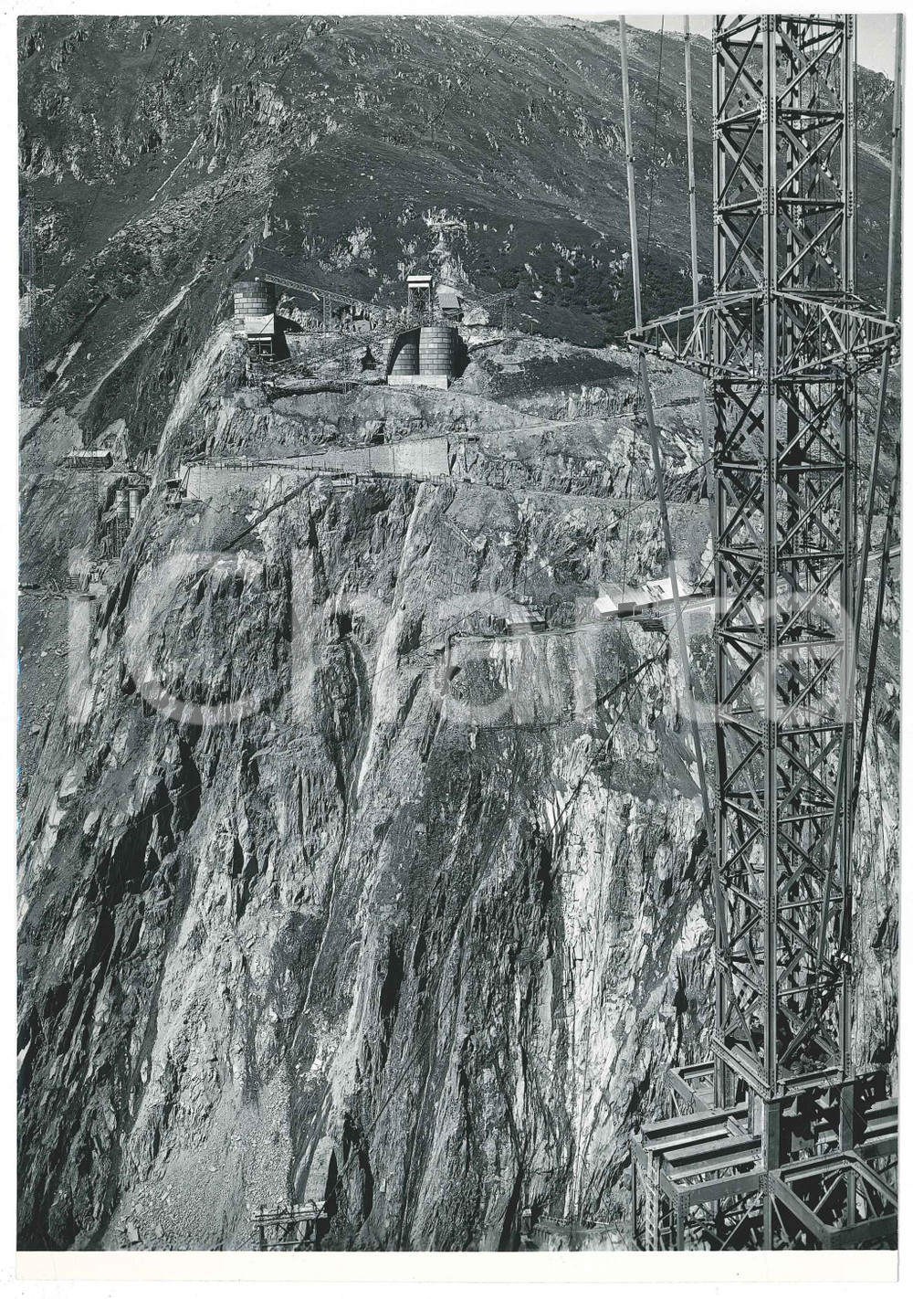 Fotografia d epoca originale 1963 LAI DA CURNERA SVIZZERA Costruzione della diga  Cantiere  Foto 18 1