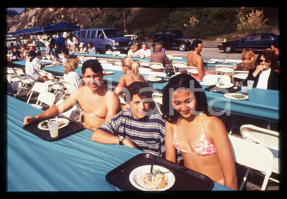 Fotografia d epoca originale 35mm vintage slide1990 ca BAYWATCH Jeremy JACKSON sul set 2 1