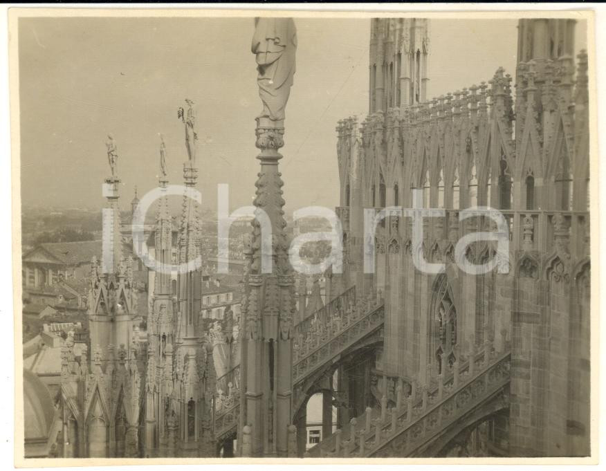 Fotografia d epoca originale 1924 DUOMO DI MILANO Veduta delle guglie con le statue  Foto ARTISTICA 8x11 1