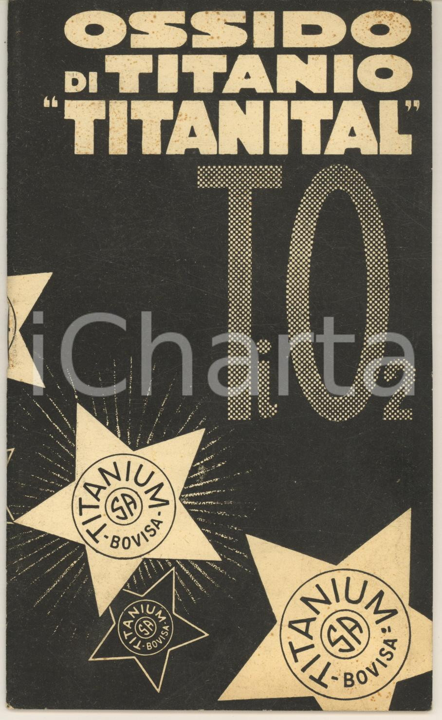 Materiale pubblicitario d’epoca 1934 MILANO BOVISA Ossido di titanio TITANITAL  Opuscolo MONTECATINI 20 pp. 1