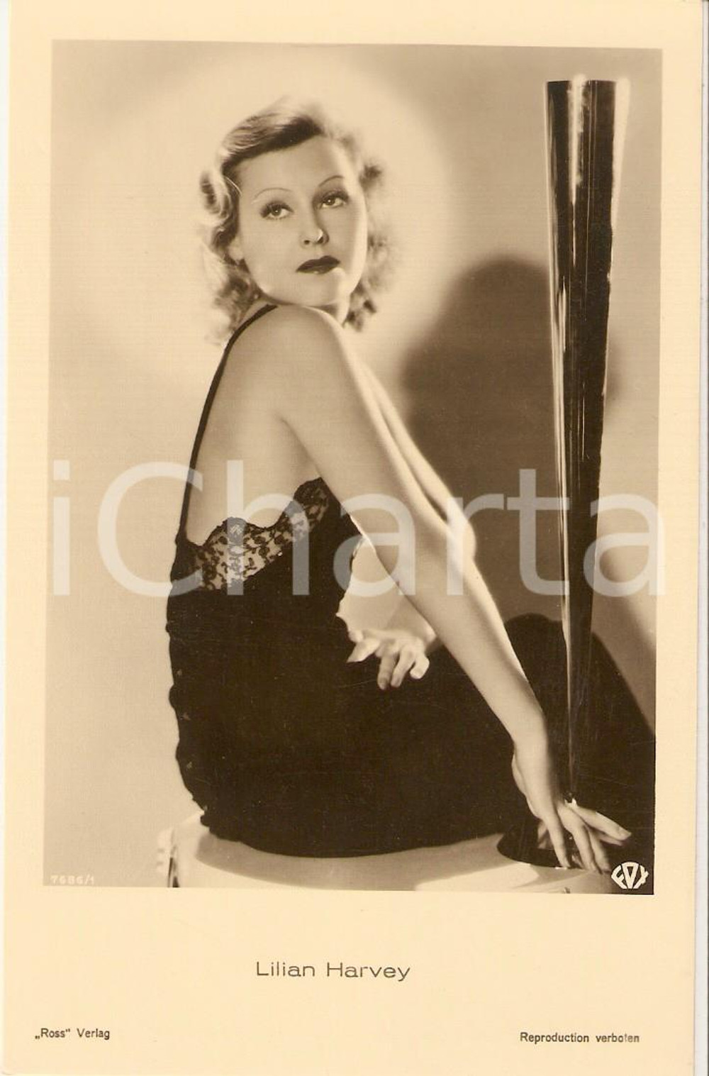 Cartolina originale da collezione 1930 ca CINEMA Attrice Lilian HARVEY indossa vestito in pizzo *Cartolina (1) 1