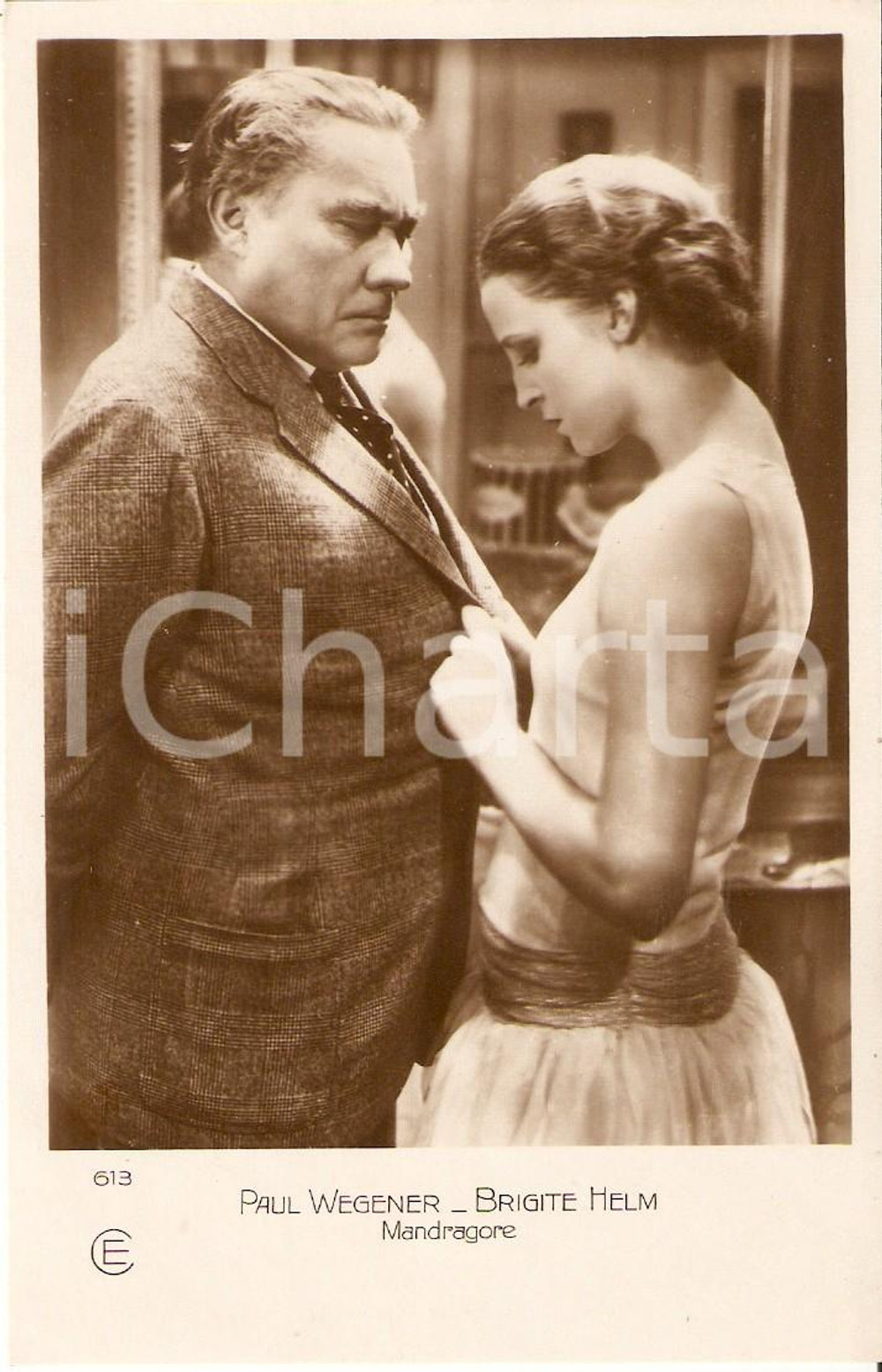 Cartolina originale da collezione 1928 MANDRAGORE Paul WEGENER Brigitte HELM Movie by Henrik GALEEN Cartolina (1) 1