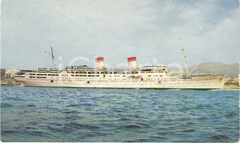 Cartolina originale da collezione 1950 ca MARINA MERCANTILE T/n CONTE GRANDE Società Navigazione ITALIA (1) 1