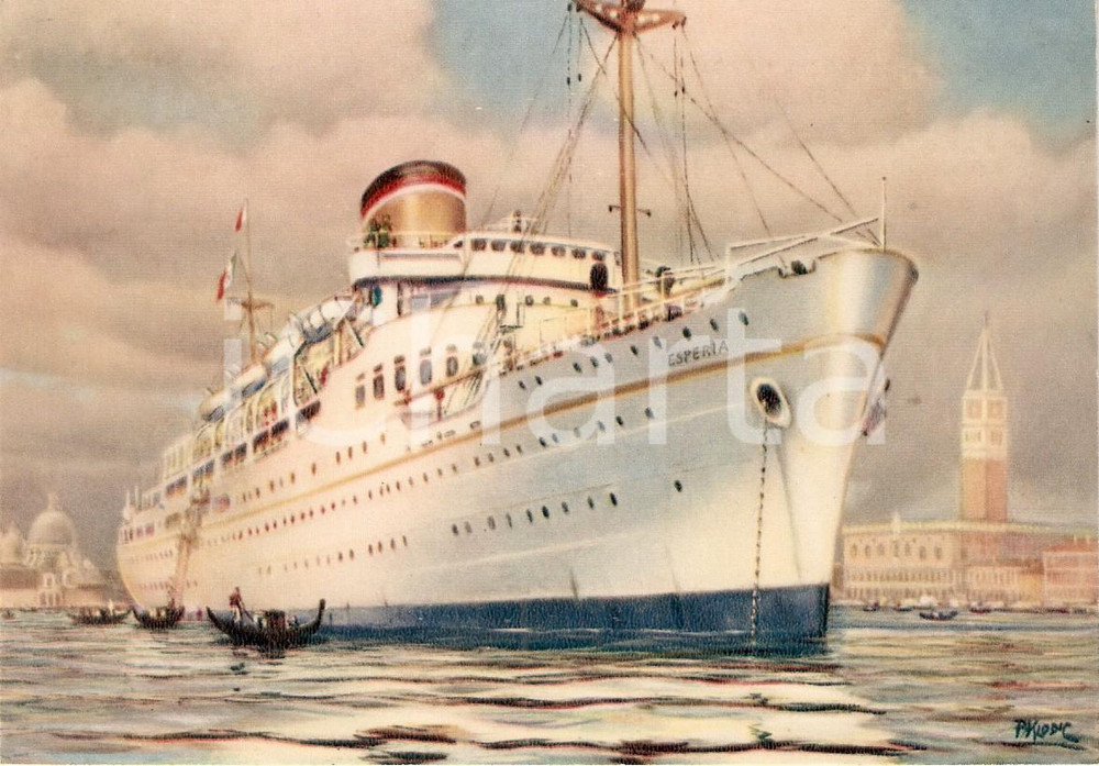 Cartolina originale da collezione 1955 VENEZIA Paquebot ESPERIA Società Navigazione ADRIATICA Cartolina 1 1