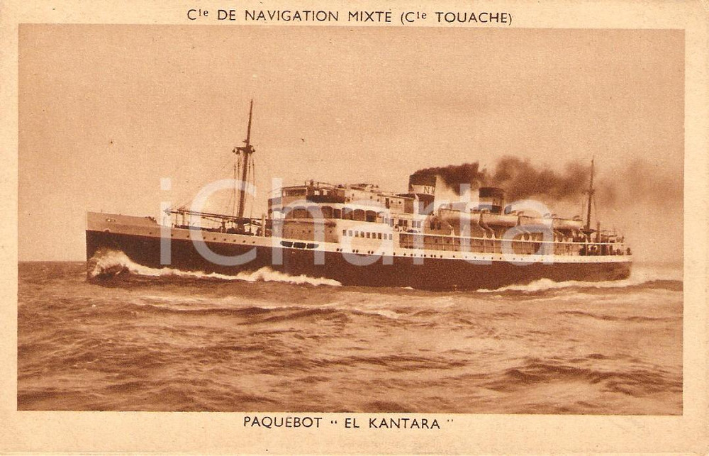 Cartolina originale da collezione 1925 ca FRANCE Compagnie Navigation Mixte TOUACHE Paquebot EL KANTARA Cartolina 1