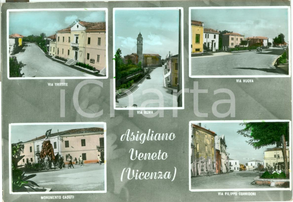 Cartolina originale da collezione 1960 ca ASIGLIANO VENETO VI Vedutine a colori FG NV 1 1