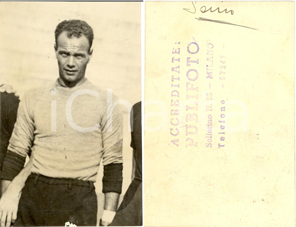 Fotografia d epoca originale 1935 circa CALCIO Ritratto di Orlando SAIN  Vera Foto 1