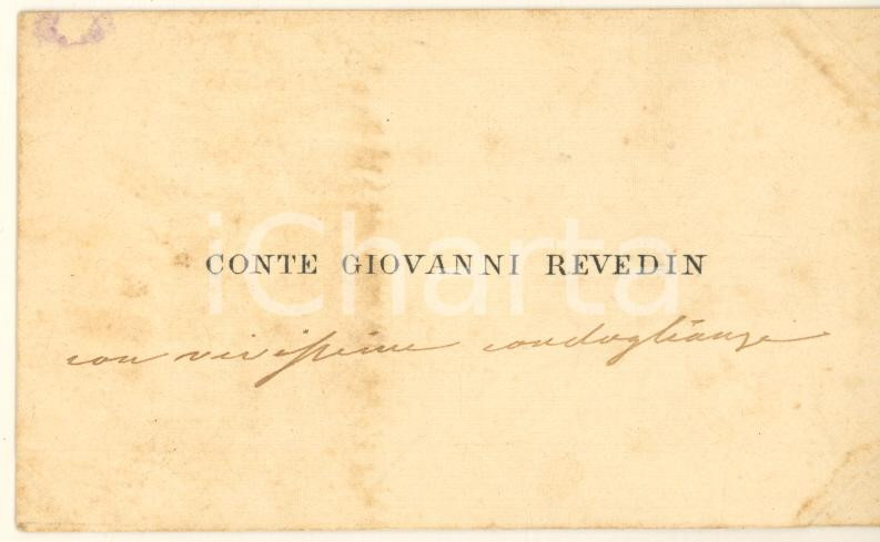 Autografo originale 1890 ca VENEZIA ? Conte Giovanni REVEDIN  Biglietto da visita AUTOGRAFO 2 1
