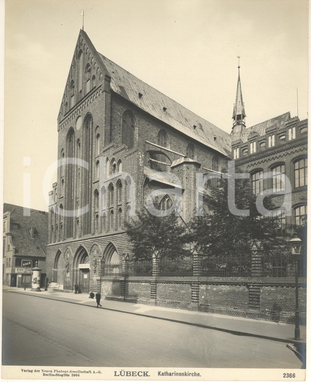 Fotografia d epoca originale 1904 LUBECK GERMANY Katharinenkirche Foto ANIMATA n. 2366 5 1