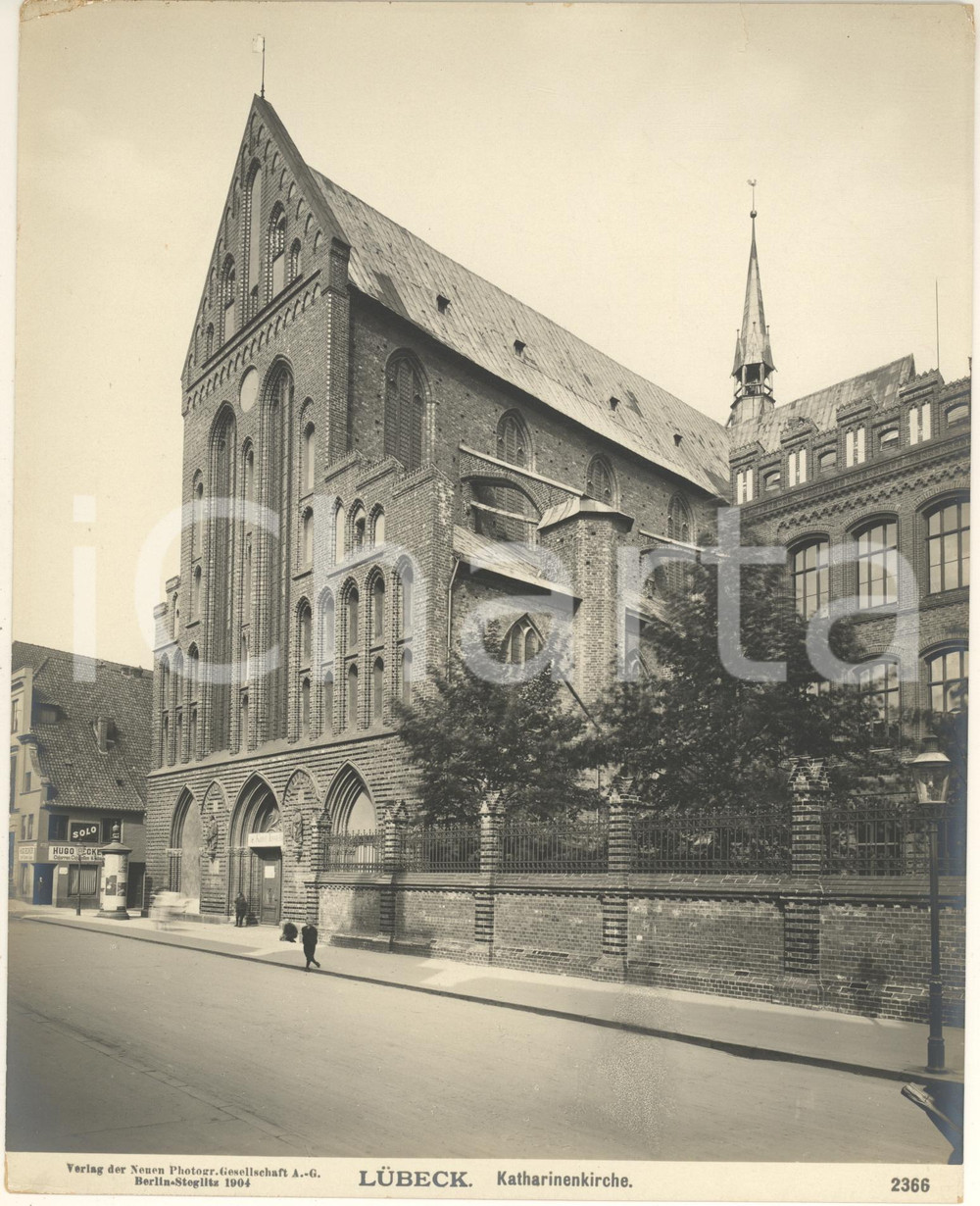 Fotografia d epoca originale 1904 LUBECK GERMANY Katharinenkirche Foto ANIMATA n. 2366 6 1