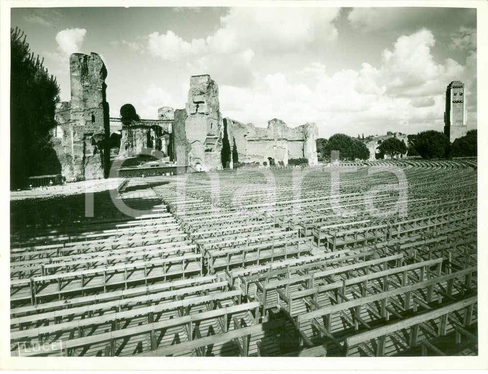 Fotografia d epoca originale 1938 ROMA TERME DI CARACALLA Palco per Aida al Teatro dei Ventimila Fotografia 1