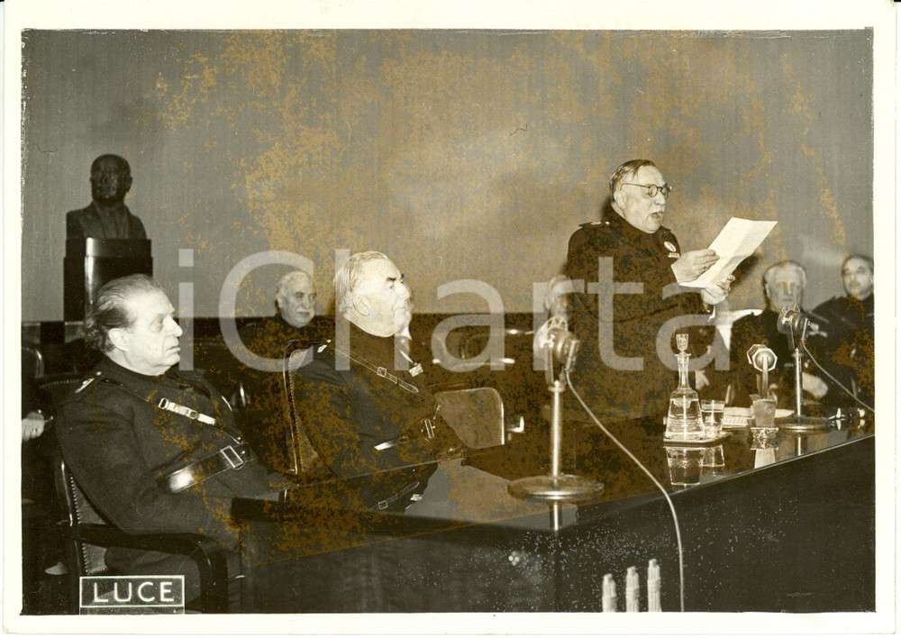 Fotografia d epoca originale 1939 ROMA Accademia d ITALIA Luigi FEDERZONI commemora Alfredo PANZINI Foto 1