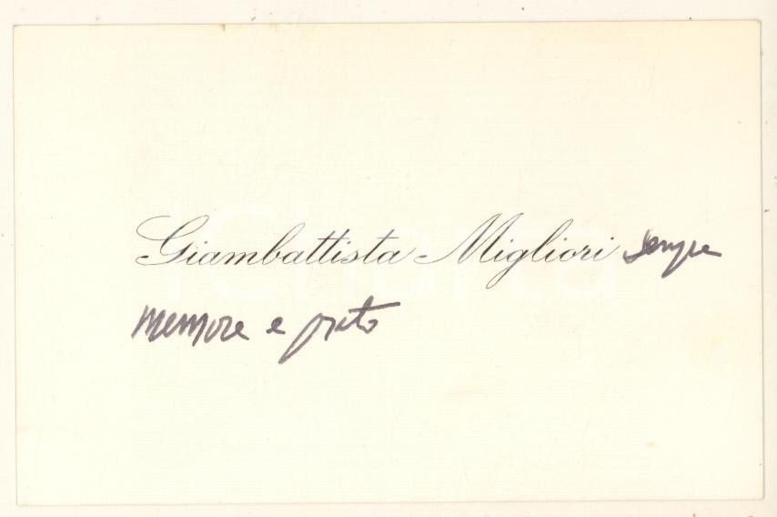 Autografo originale 1940 ca Avv. Giambattista MIGLIORI  Biglietto da visita AUTOGRAFO 1