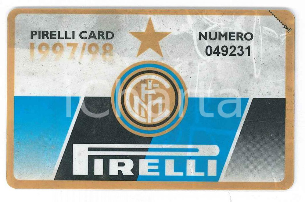 Oggetto da collezione cartaceo 1997 CALCIO  PIRELLI CARD per soci del Centro Coordinamento INTER CLUB Tessera 1