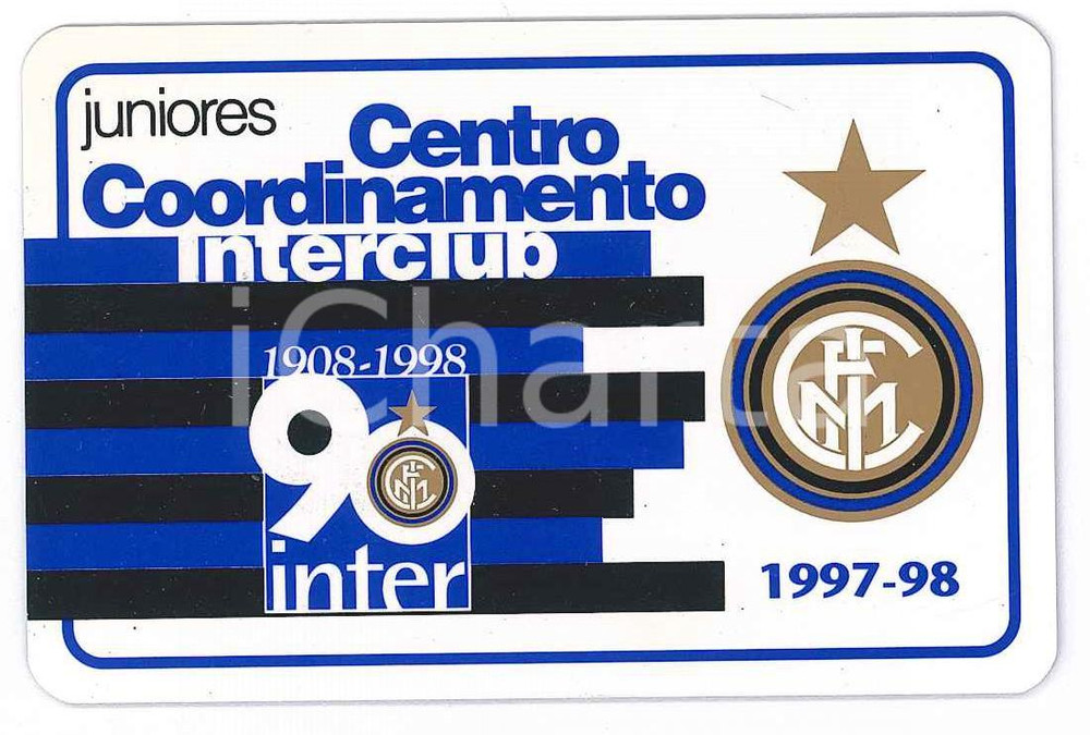 Oggetto da collezione cartaceo 1997 CALCIO Centro Coordinamento INTER CLUB Juniores  Tessera 8x5 cm 1 1
