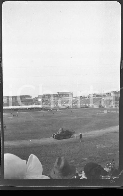 Fotografia d epoca originale 1921 TORINO Carro armato allo Stadium   NEGATIVO ORIGINALE 1