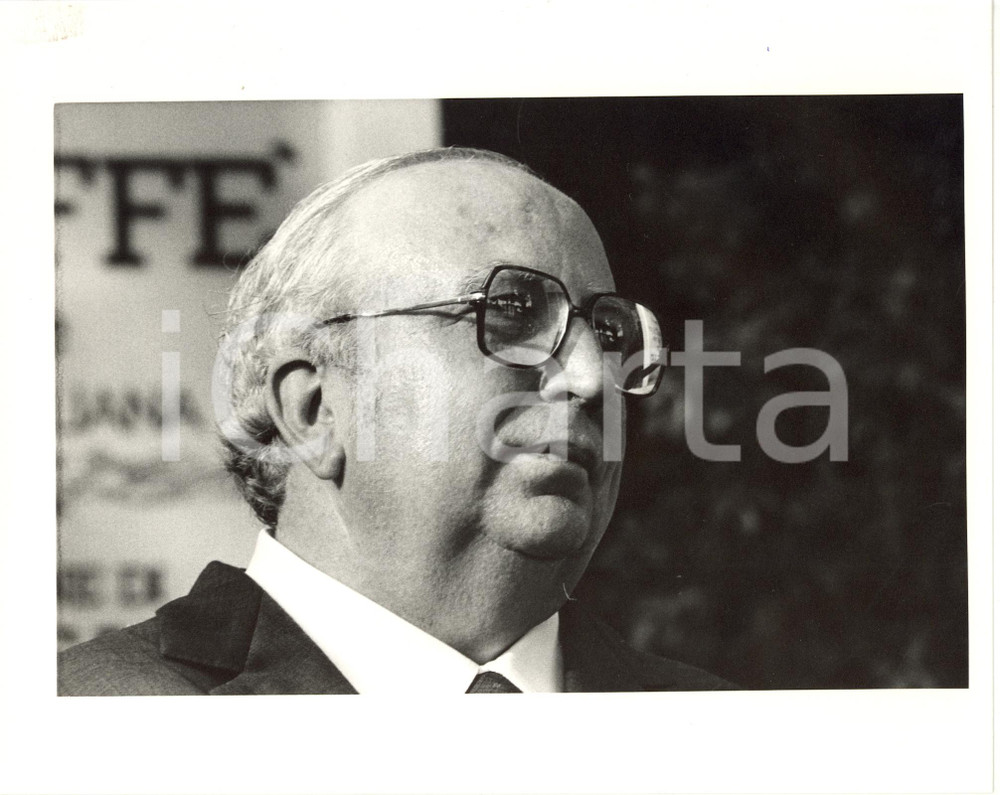 Fotografia d epoca originale 1985 ca ITALIA POLITICA  PRI Ritratto di Giovanni SPADOLINI Foto 25x20 cm 1