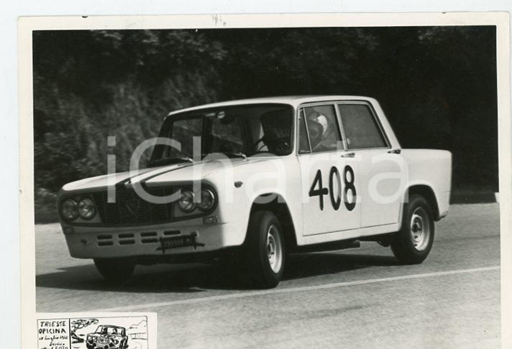 Fotografia d epoca originale 1965 TRIESTE OPICINA Mario ANGIOLINI guida Lancia Fulvia JOLLY CLUB Foto RALLY 1