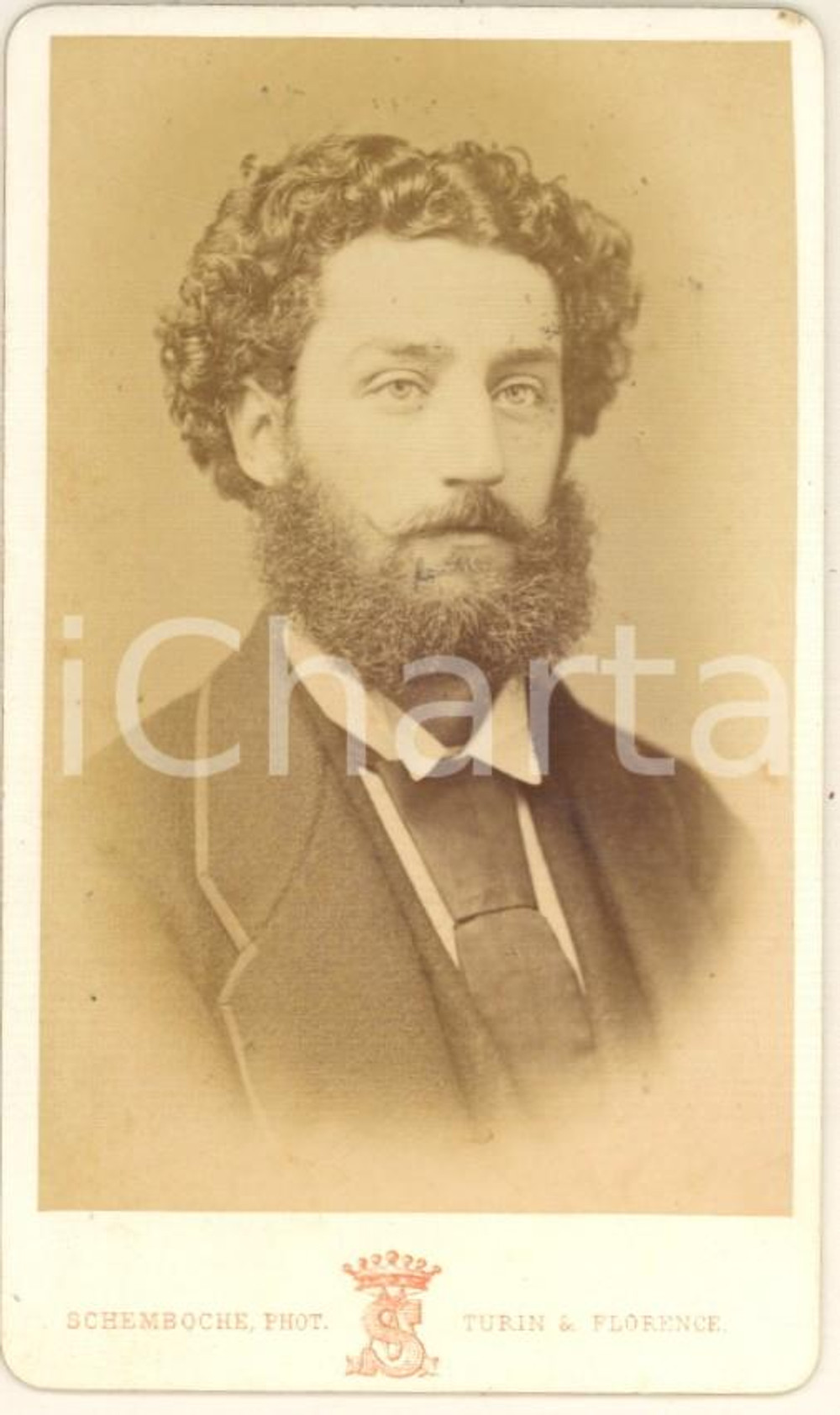 Fotografia d epoca originale 1870 ca TORINO Ritratto di giovane uomo Fotografia SCHEMBOCHE CDV 1